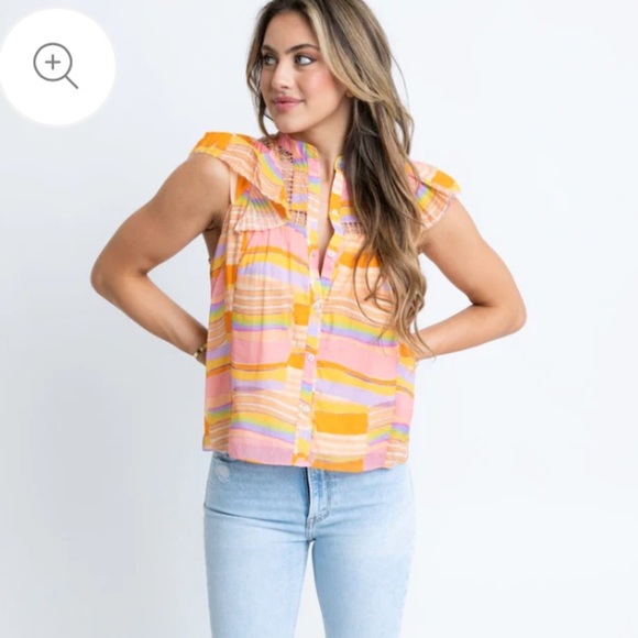 Karlie Multicolor Striped Top NWOT - Picture 9 of 11